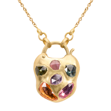 Blossom Crush Peek-a-Boo Padlock Necklace - 12029